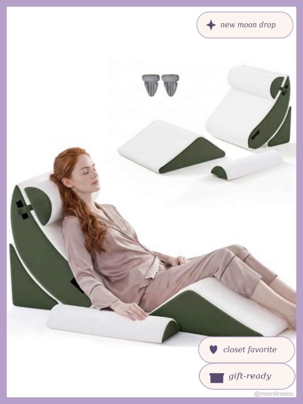Wedge Pillow Set 5PCS for Post-Surgery Recovery & Sleeping | Memory Foam